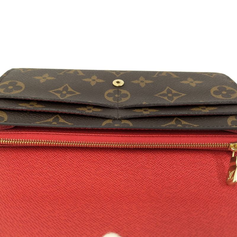 Louis Vuitton Portefeuille Sarah Long Fold Wallet Monogram Coquelicot M62236