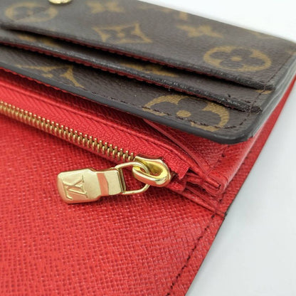 Louis Vuitton Portefeuille Sarah Long Fold Wallet Monogram Coquelicot M62236