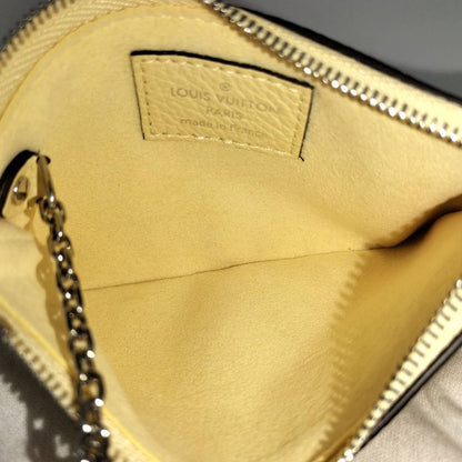 Louis Vuitton Pochette Cles Coin Case Monogram Mahina Leather Banana Yellow