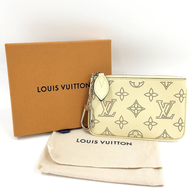 Louis Vuitton Pochette Cles Coin Case Monogram Mahina Leather Banana Yellow