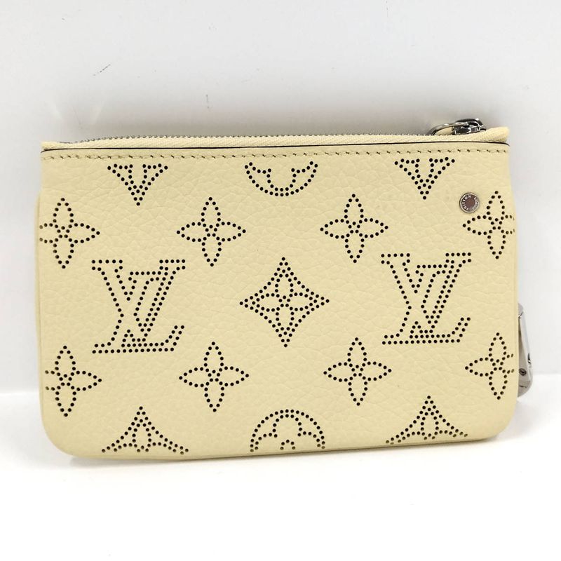 Louis Vuitton Pochette Cles Coin Case Monogram Mahina Leather Banana Yellow