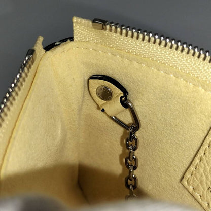 Louis Vuitton Pochette Cles Coin Case Monogram Mahina Leather Banana Yellow