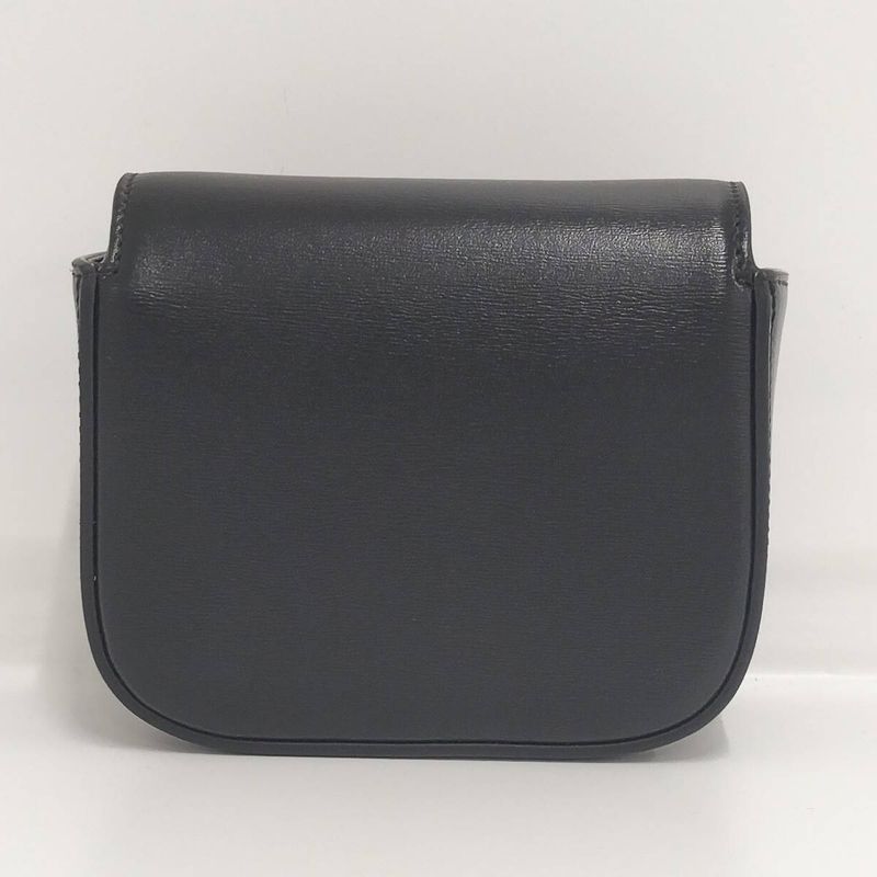 Celine Miniclaude Shoulder Bag Triomphe Leather Black 10i513
