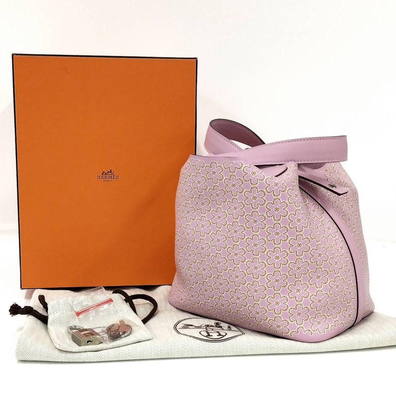 Hermes Picotin Lock PM Handbag Leather Pink Engraved U