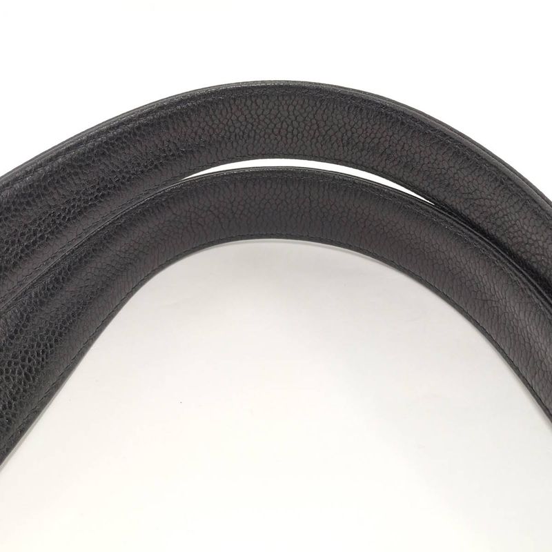 Chanel Chain Shoulder Bag Triple Coco Caviar Skin Leather Black