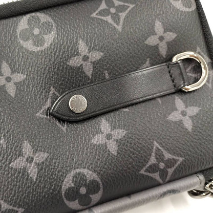 Louis Vuitton Double Phone Pouch Shoulder Bag Monogram Eclipse M81321