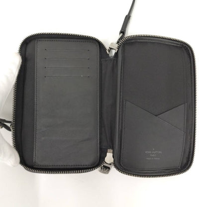 Louis Vuitton Double Phone Pouch Shoulder Bag Monogram Eclipse M81321