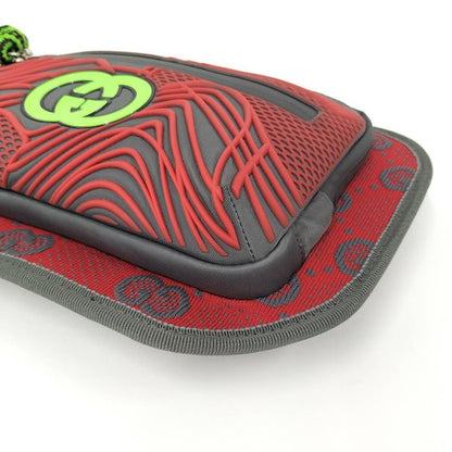 Gucci Belt Bag Body Bag GG Nylon Gray Red 752102