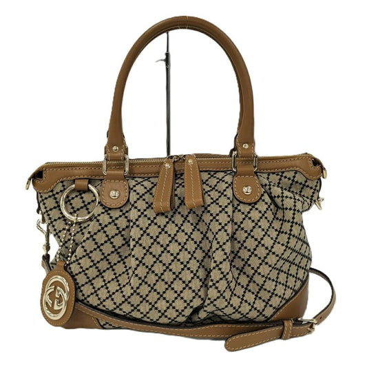 Gucci Sookie 2WAY Handbag Diamante Canvas Leather Brown 247902