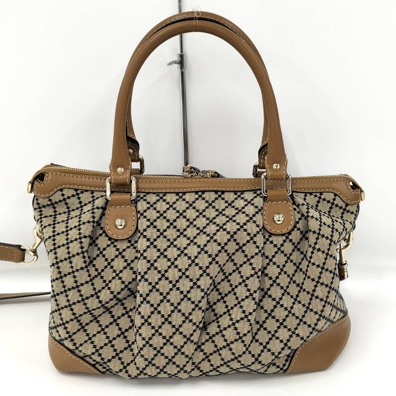Gucci Sookie 2WAY Handbag Diamante Canvas Leather Brown 247902
