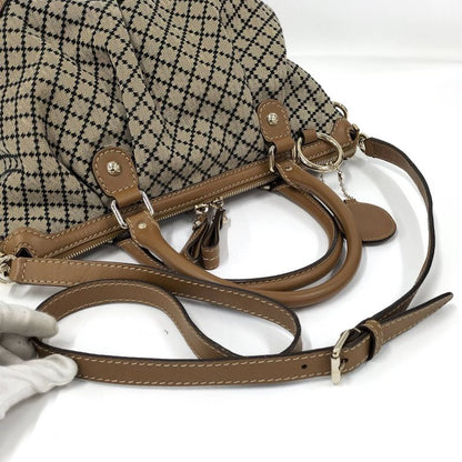 Gucci Sookie 2WAY Handbag Diamante Canvas Leather Brown 247902