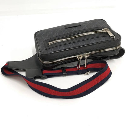 Gucci Belt Bag Waist Bag GG Supreme PVC Leather Black 474293