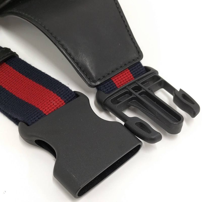 Gucci Belt Bag Waist Bag GG Supreme PVC Leather Black 474293