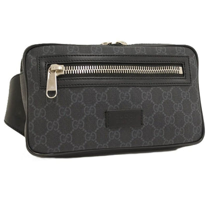 Gucci Belt Bag Waist Bag GG Supreme PVC Leather Black 474293
