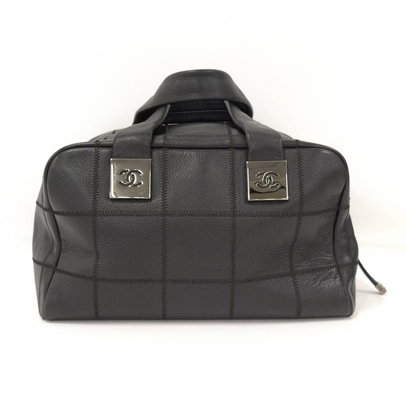 Chanel Handbag Chocobar Leather Black