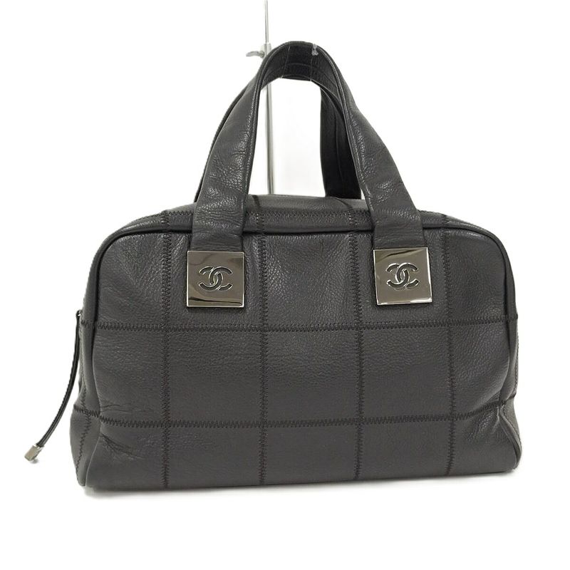 Chanel Handbag Chocobar Leather Black