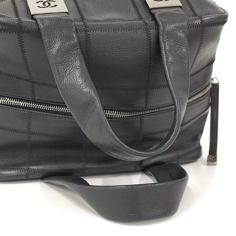 Chanel Handbag Chocobar Leather Black