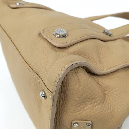 Chanel Boston Bag Calf Leather Beige