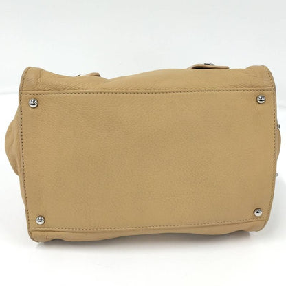 Chanel Boston Bag Calf Leather Beige