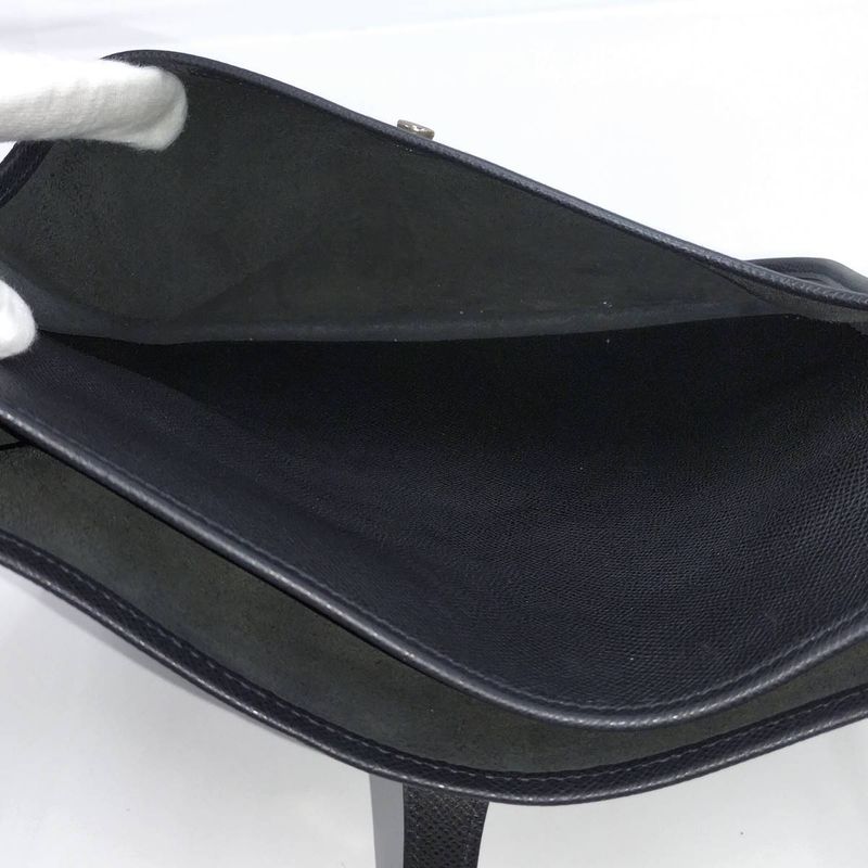 Hermes Shoulder Bag Evelyn II PM Leather Black □J Engraved