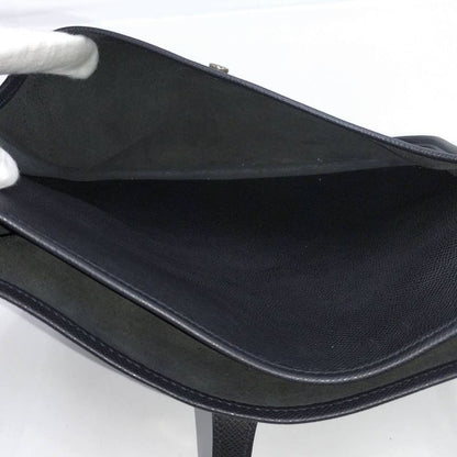 Hermes Shoulder Bag Evelyn II PM Leather Black □J Engraved