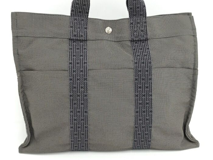Hermes Her Line Tote MM Tote Bag Canvas Gray
