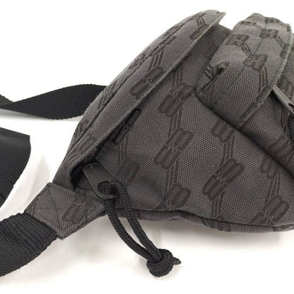 Balenciaga Waist Bag Logo Print Canvas Gray 713042