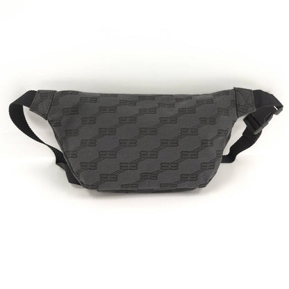 Balenciaga Waist Bag Logo Print Canvas Gray 713042