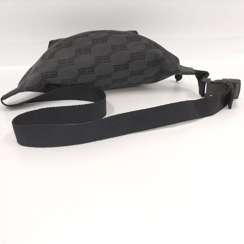 Balenciaga Waist Bag Logo Print Canvas Gray 713042