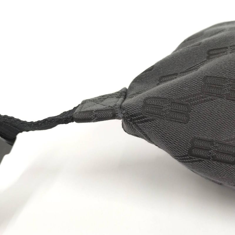Balenciaga Waist Bag Logo Print Canvas Gray 713042