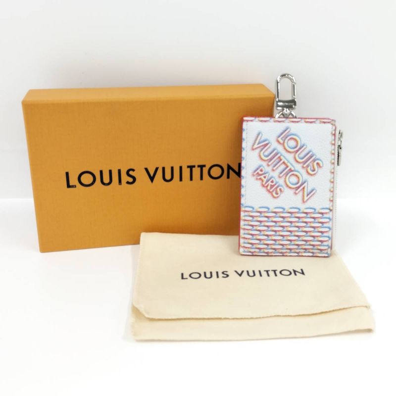 Louis Vuitton Double Zipped Card Holder Coin Case Damier Spray Multicolor M81430