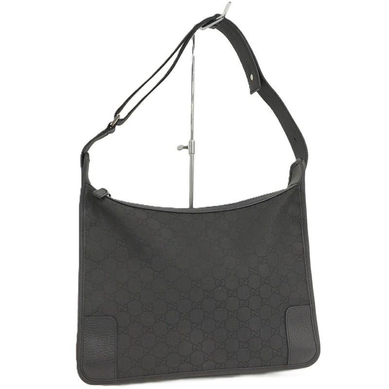 Gucci One Shoulder Bag GG Nylon Canvas Black 143743