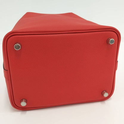 Hermes Picotin Lock Tresage 18 Handbag Epson Leather Rouge Cou Red Engraved D
