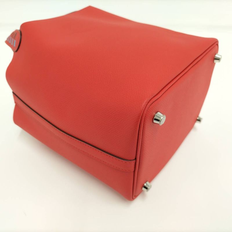 Hermes Picotin Lock Tresage 18 Handbag Epson Leather Rouge Cou Red Engraved D