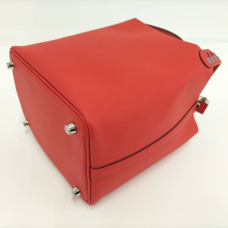 Hermes Picotin Lock Tresage 18 Handbag Epson Leather Rouge Cou Red Engraved D