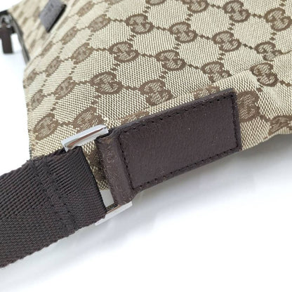 Gucci Shoulder Bag GG Canvas Leather Beige Brown 110054