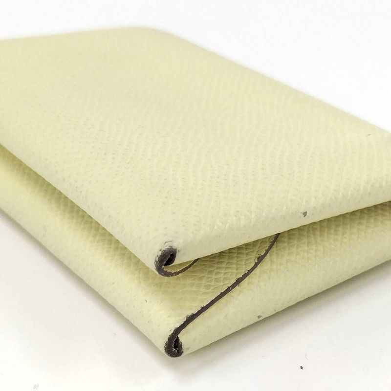 Hermes Calvi Duo Coin Case Vaux Epson Yellow Tone Stamped B