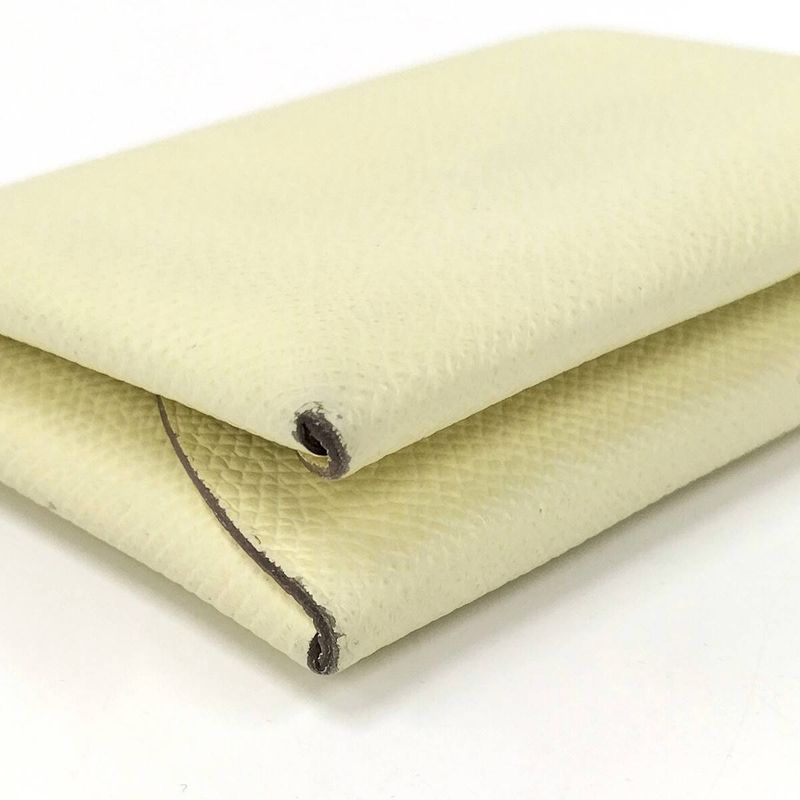 Hermes Calvi Duo Coin Case Vaux Epson Yellow Tone Stamped B