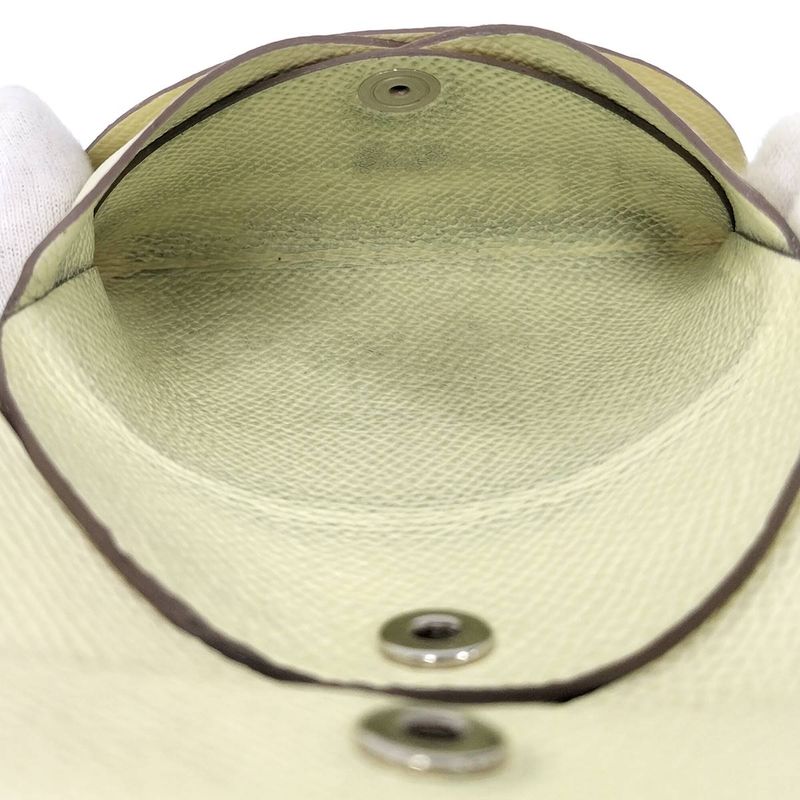 Hermes Calvi Duo Coin Case Vaux Epson Yellow Tone Stamped B