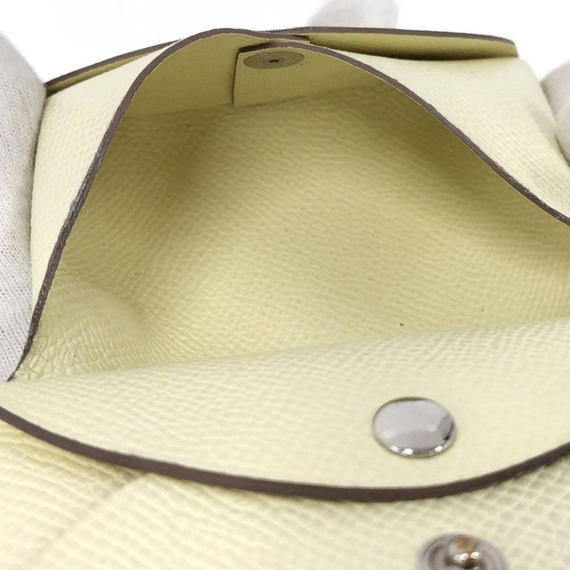 Hermes Calvi Duo Coin Case Vaux Epson Yellow Tone Stamped B