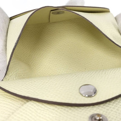 Hermes Calvi Duo Coin Case Vaux Epson Yellow Tone Stamped B