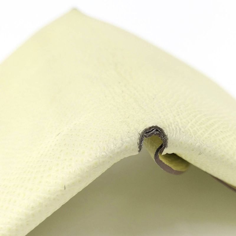 Hermes Calvi Duo Coin Case Vaux Epson Yellow Tone Stamped B