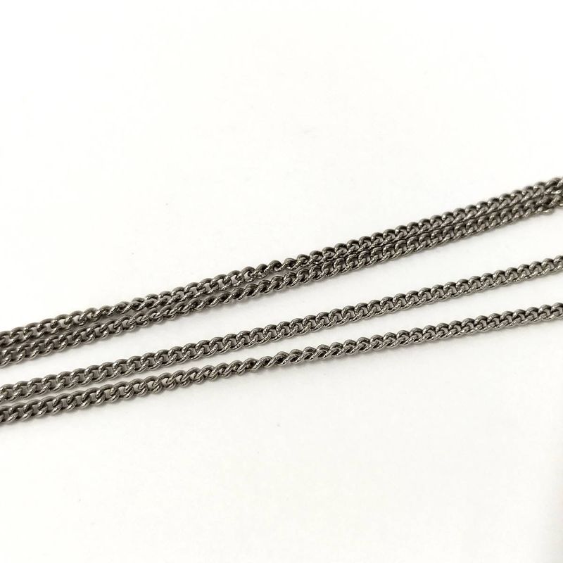 Chanel Necklace Coco Rhinestone Silver Plated 09V