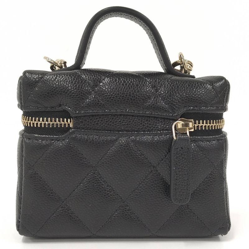 Chanel Mini Bag Charm Black Leather