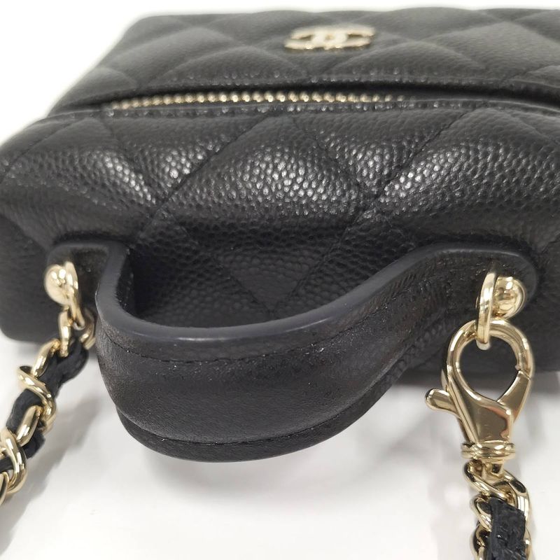 Chanel Mini Bag Charm Black Leather