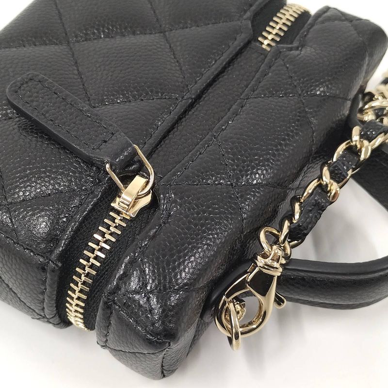 Chanel Mini Bag Charm Black Leather