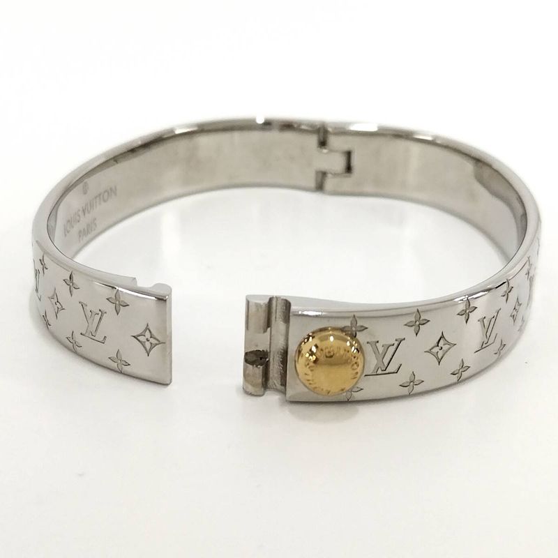 Louis Vuitton Cuff Nanogram Bracelet S Size Plated Gold Silver M00249