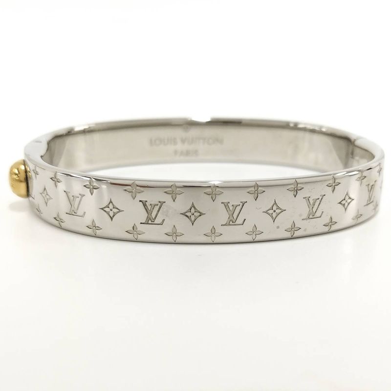 Louis Vuitton Cuff Nanogram Bracelet S Size Plated Gold Silver M00249