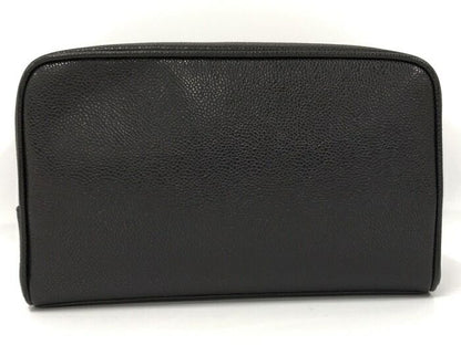 Chanel Caviar Skin Coco Mark Pouch Second Bag Black