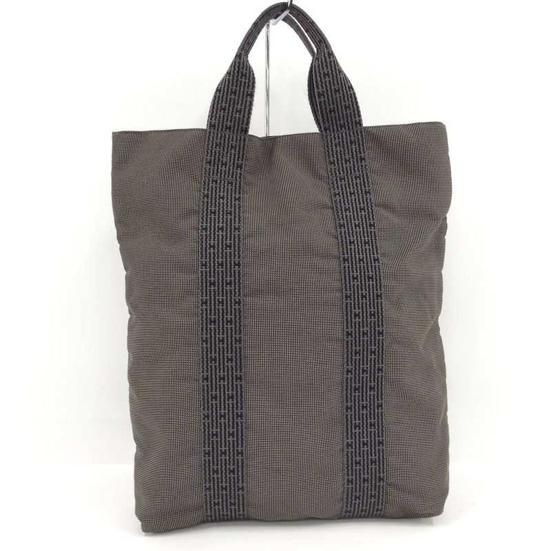 Hermes Herbag Su Tote Bag Canvas Grayish